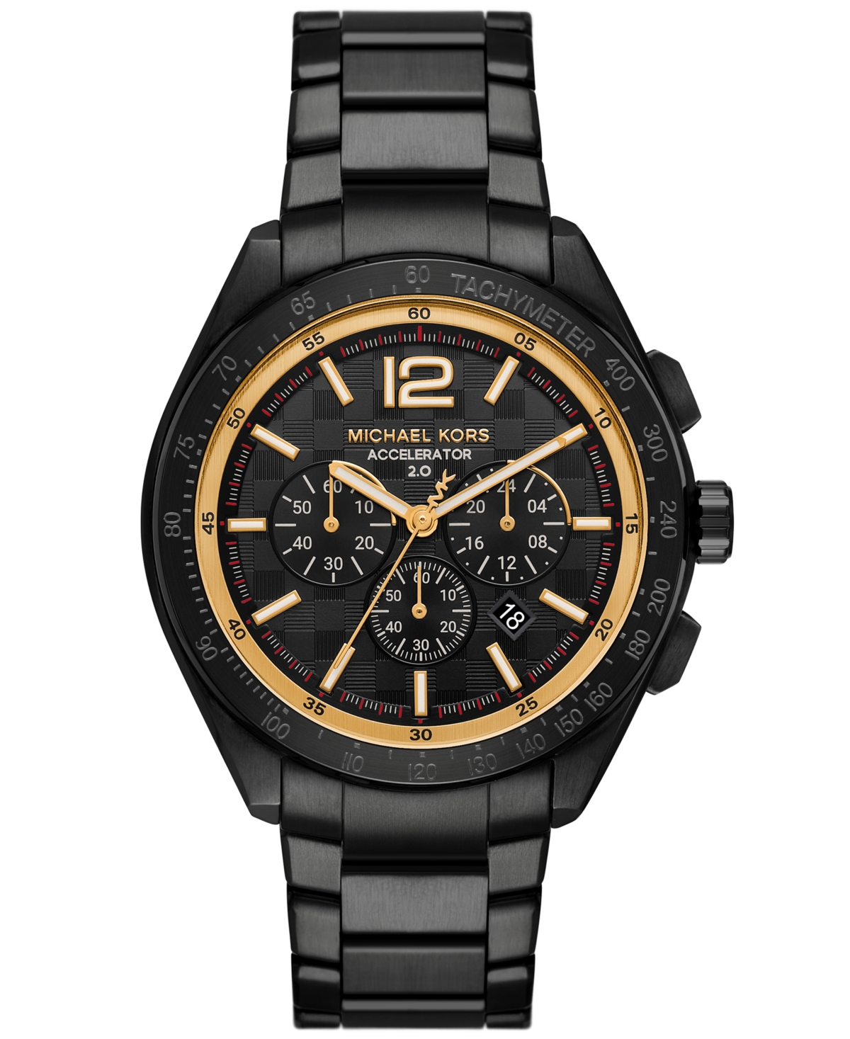 Men's Accelerator 2.0 Chronograph Black Stainless Steel Watch 44mm - Black