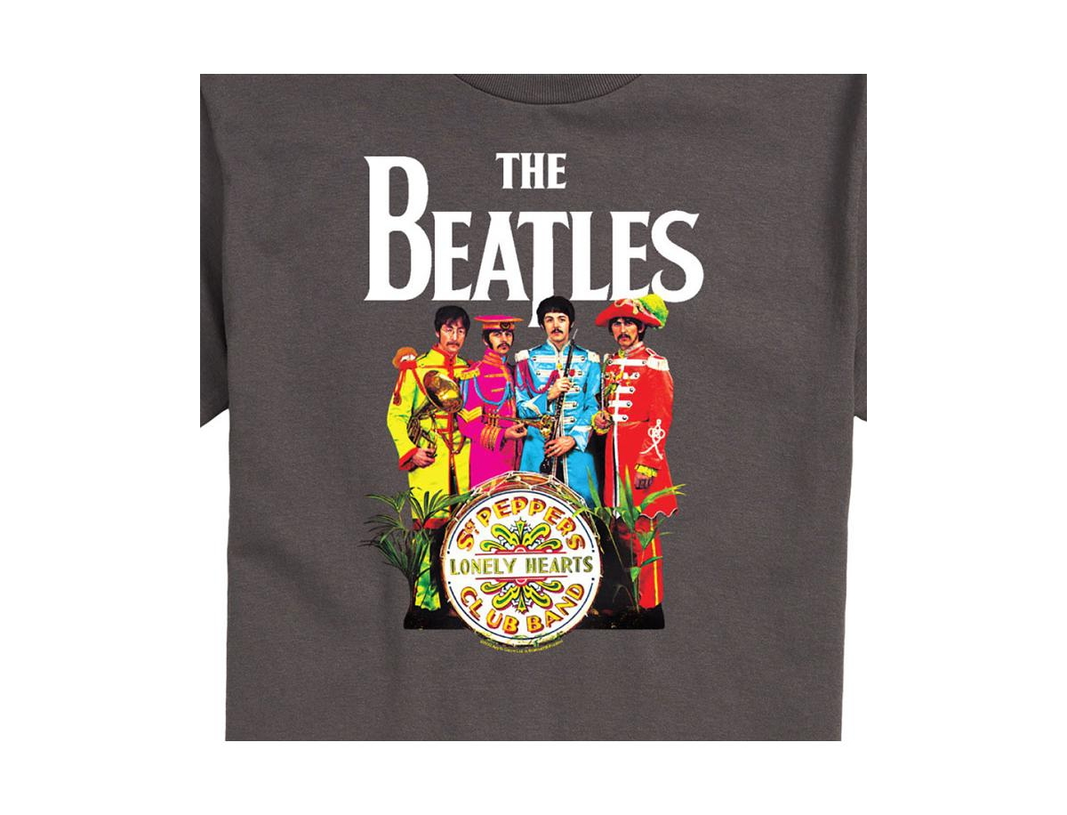 Airwaves Hybrid Apparel The Beatles Group Logo Short Sleeve Tee In Grey