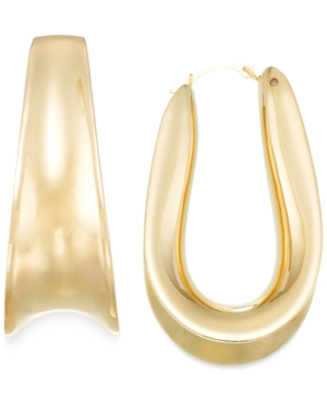 Signature Gold Wide-Set Hoop Earrings in 14k Gold over Resin