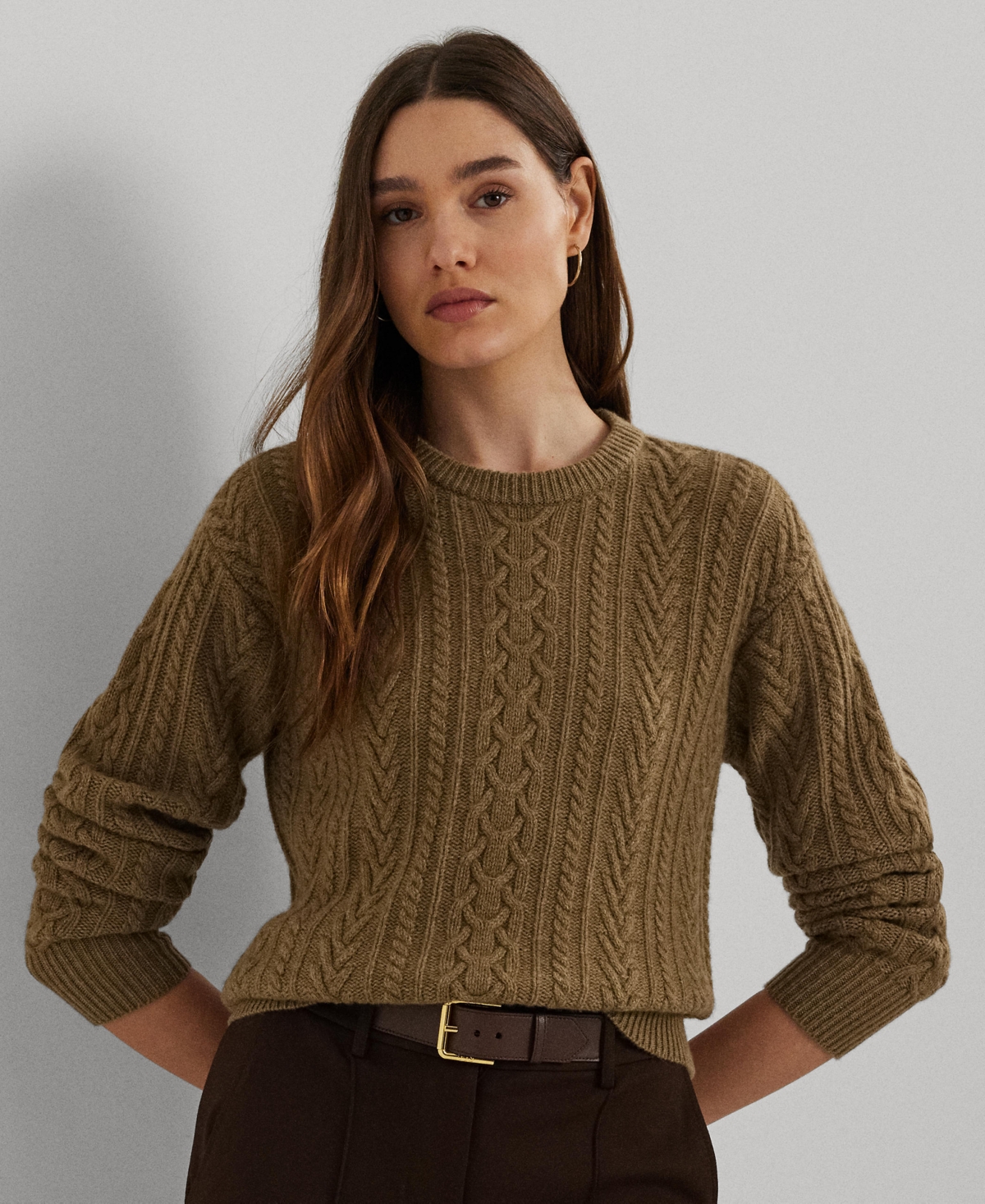 Lauren Ralph Lauren Women's Cable-Knit Crewneck Sweater