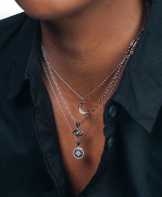 Cubic Zirconia Genuine Mother of Pearl Brae Pendant Necklace