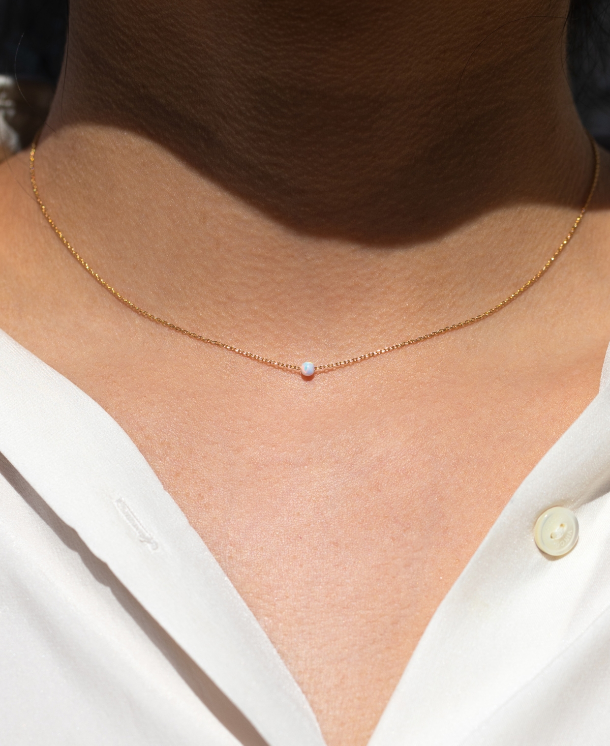 Girls Crew Faux Opal Necklace In Gold