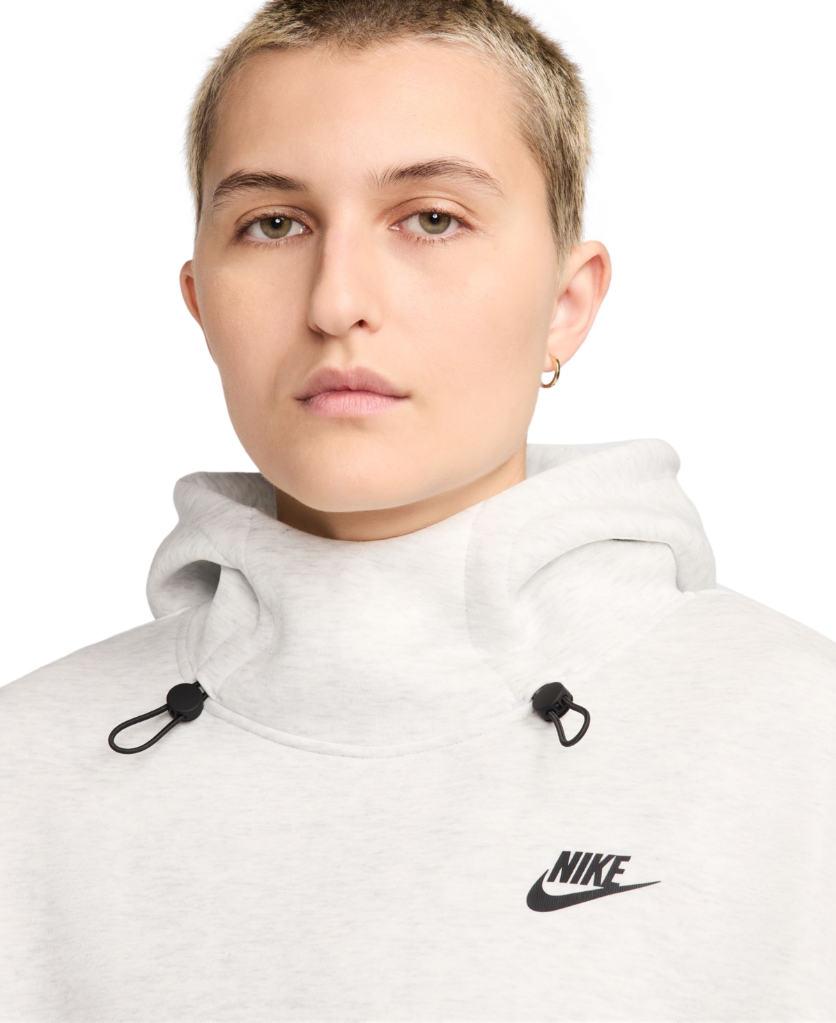 Nike Women's  Sportswear Tech Fleece Oversized Hoodie In Ltgrey,bla