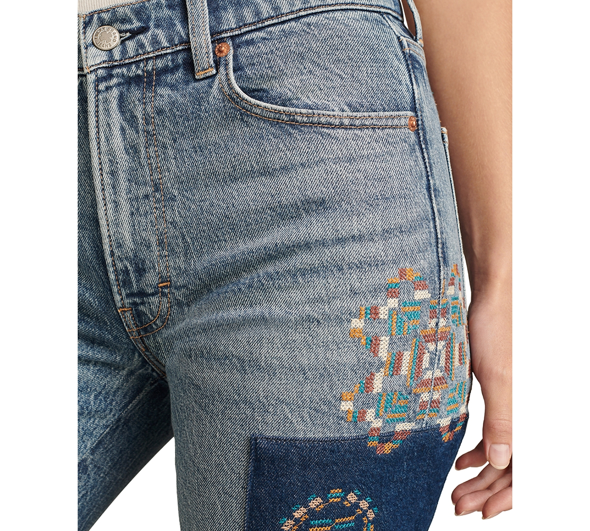 Lucky Brand Women's Mid-Rise Patchwork-Detail Jeans
