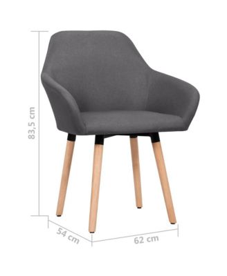 Dining Chairs 2 pcs Dark Gray Fabric