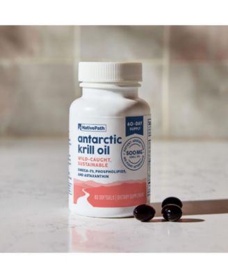 Antarctic Krill Oil - Wild-Caught Omega 3 Krill Oil 500mg Softgels with EPA, DHA and Astaxanthin - 60 ct