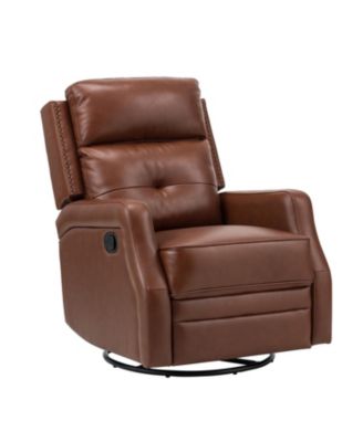  Beatriz 28.74" Wide Genuine Leather Swivel Rocker Recliner
