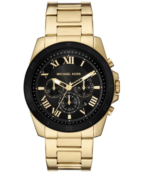 Мужские часы-хронограф Michael Kors Alek золотистые из стали 44мм