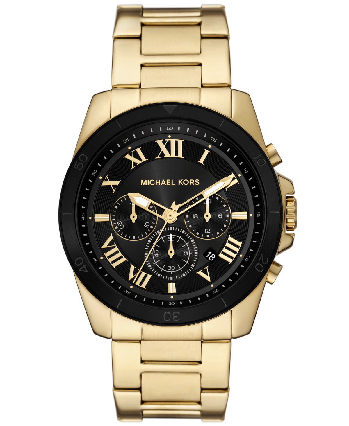 Мужские хронографы Michael Kors Alek золотистые из стали 44мм — фото 2