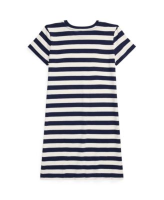 Polo Ralph Lauren Big Girls Striped Cotton Jersey Tee Dress - Macy's