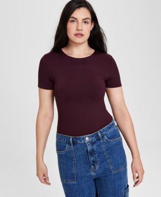 And Now This - Women's Crewneck Short-Sleeve Thong Bodysuit