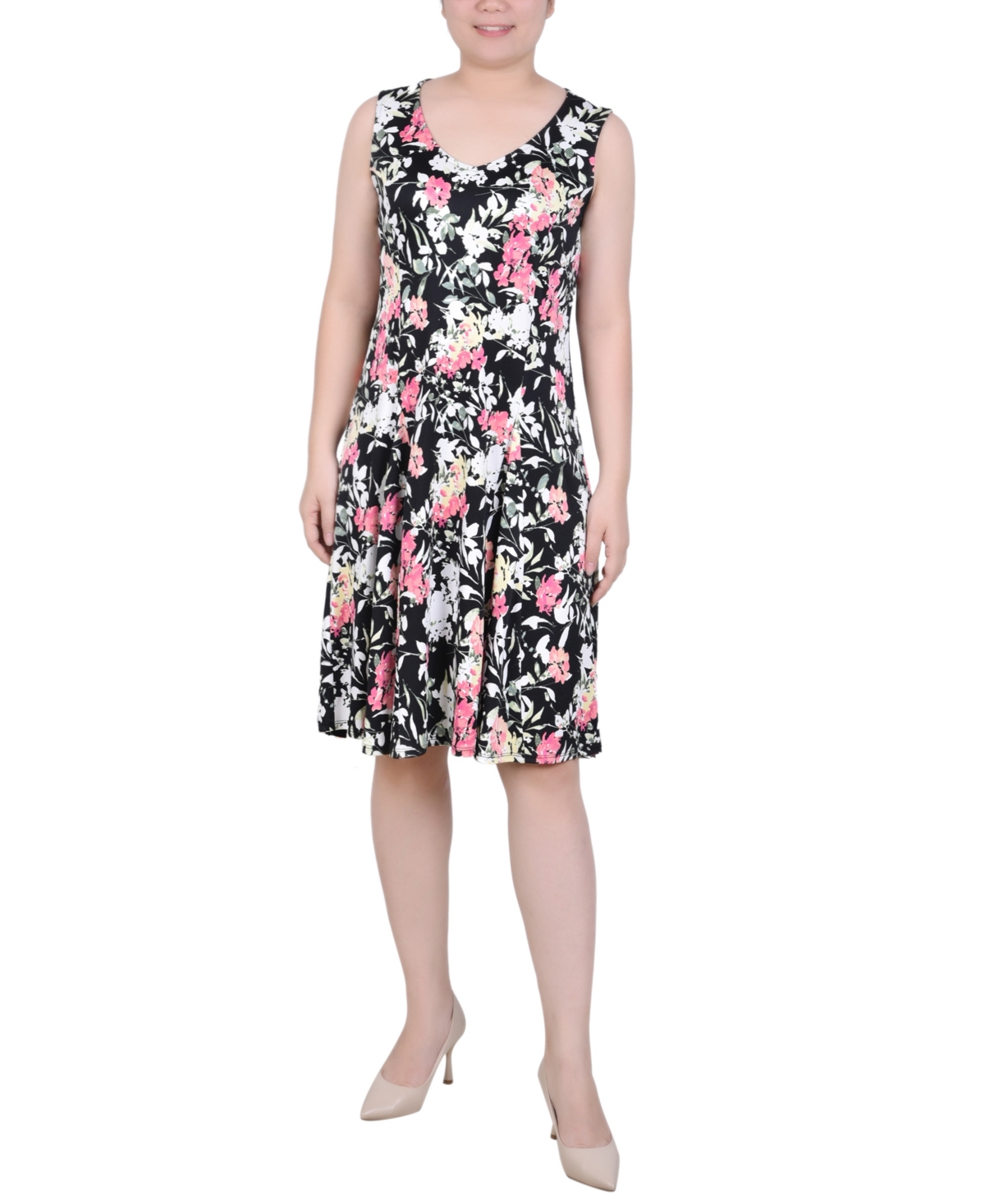 Ny Collection Sleeveless Tank Dress In Pink Serenity