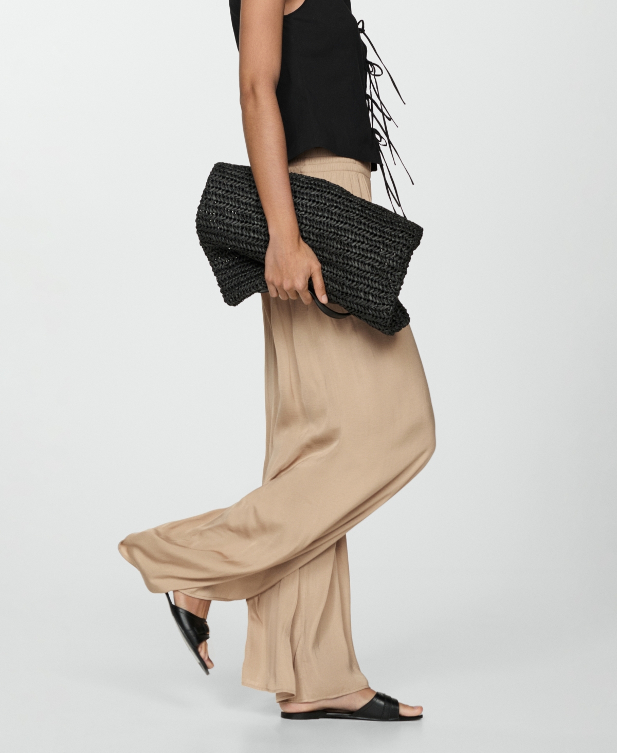 Mango Women's Wide Leg Fluid Pants