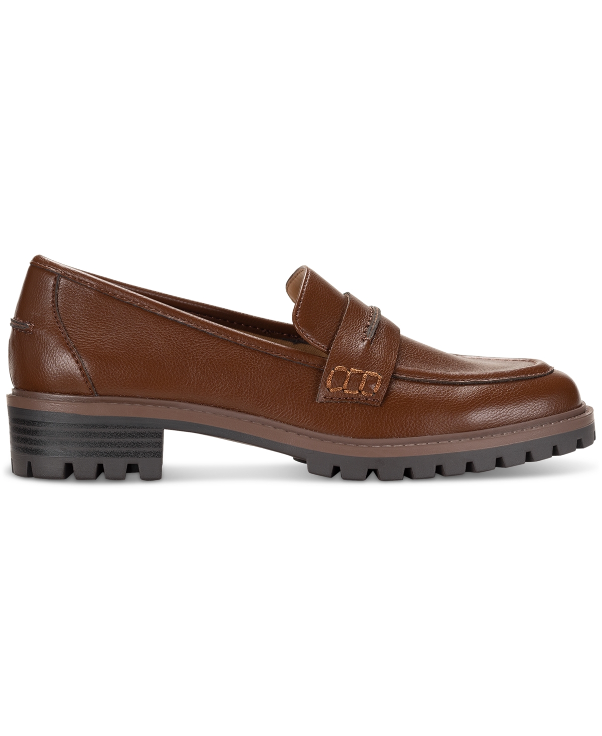 Style & Co Women's Wandaa Slip-on Lug Loafer Flats, Created For Macy's In Brown