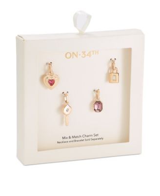 On 34th - 4-Pc. Set Stone, Heart, Key, & Lock Mix & Match Charms