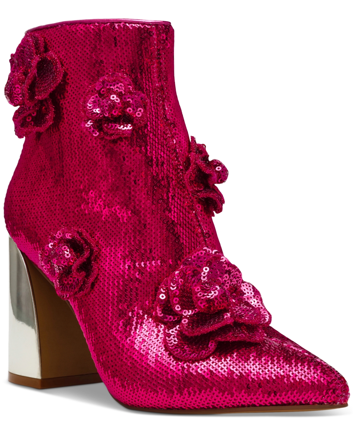 Betsey Johnson Women's Finlee Rosette Flare-Heel Dress Booties