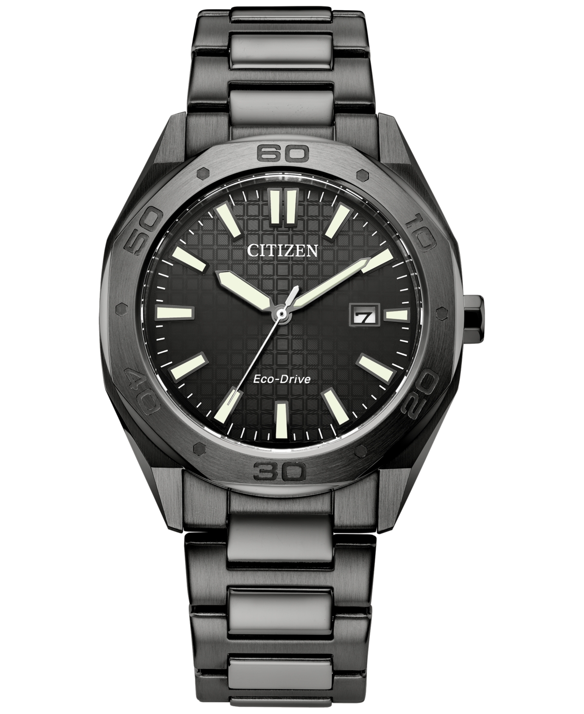 Eco-Drive Men's Weekender Gray-Tone Stainless Steel Bracelet Watch 41mm