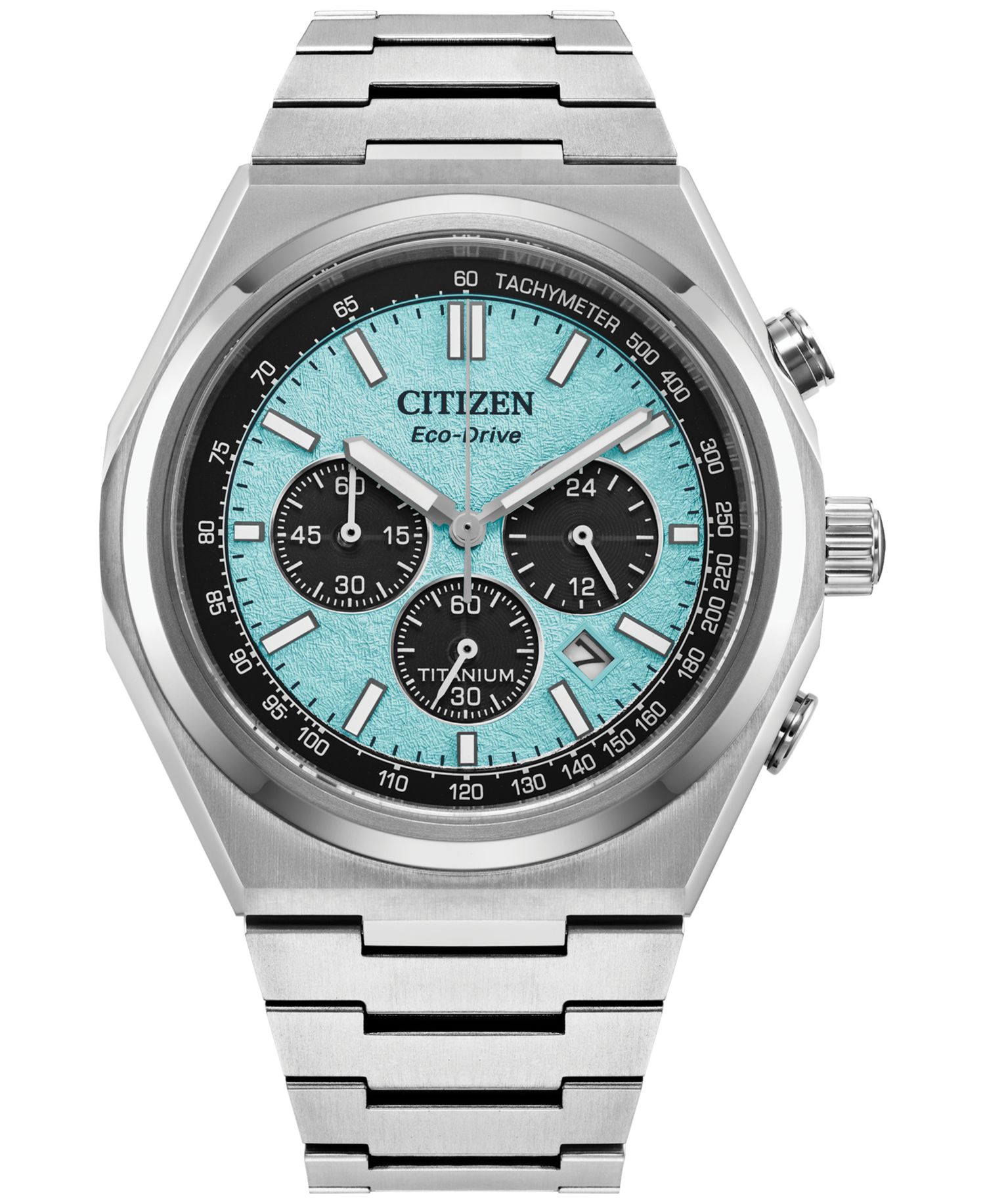 Eco-Drive Men's Chronograph Zenshin Super Titanium Bracelet Watch 43mm