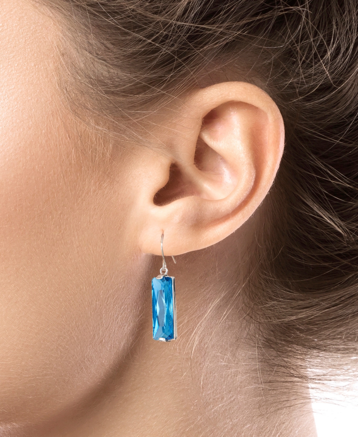 Giani Bernini Crystal Rectangle Drop Earrings in Sterling Silver, Created for Macy's