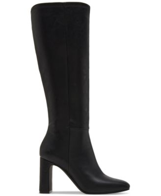 Wisee Wide-Calf Block-Heel Knee-High Dress Boots