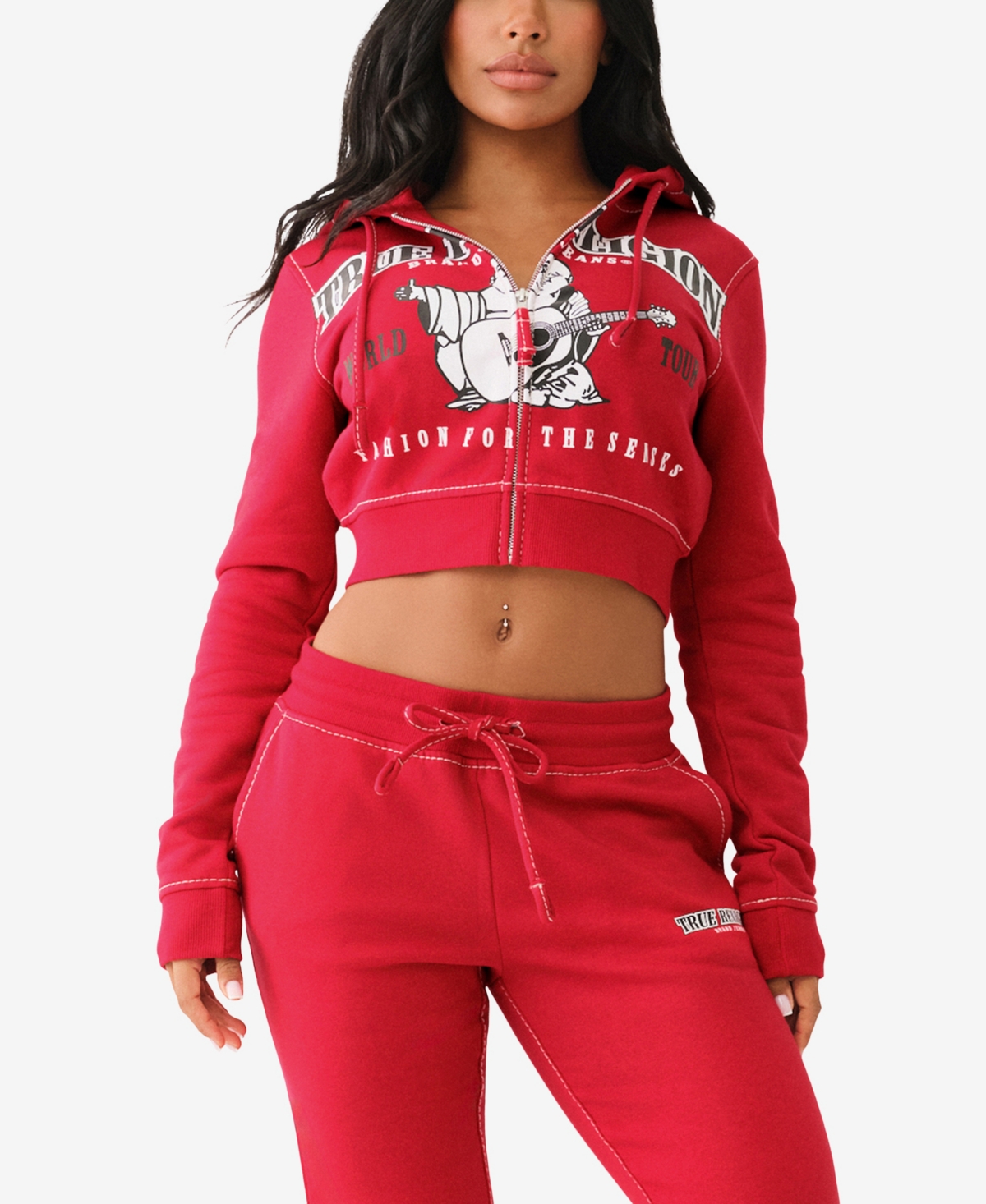 Red true religion hoodie women's discount