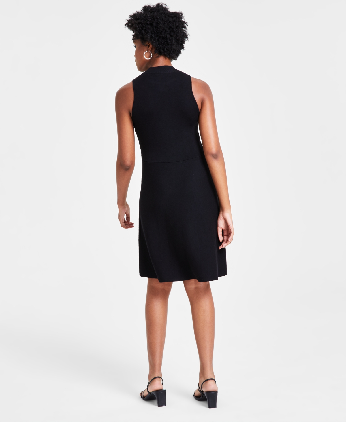 Bar Iii Women's Milano Mock-Neck Sleeveless Sweater Dress, Created for Macy's