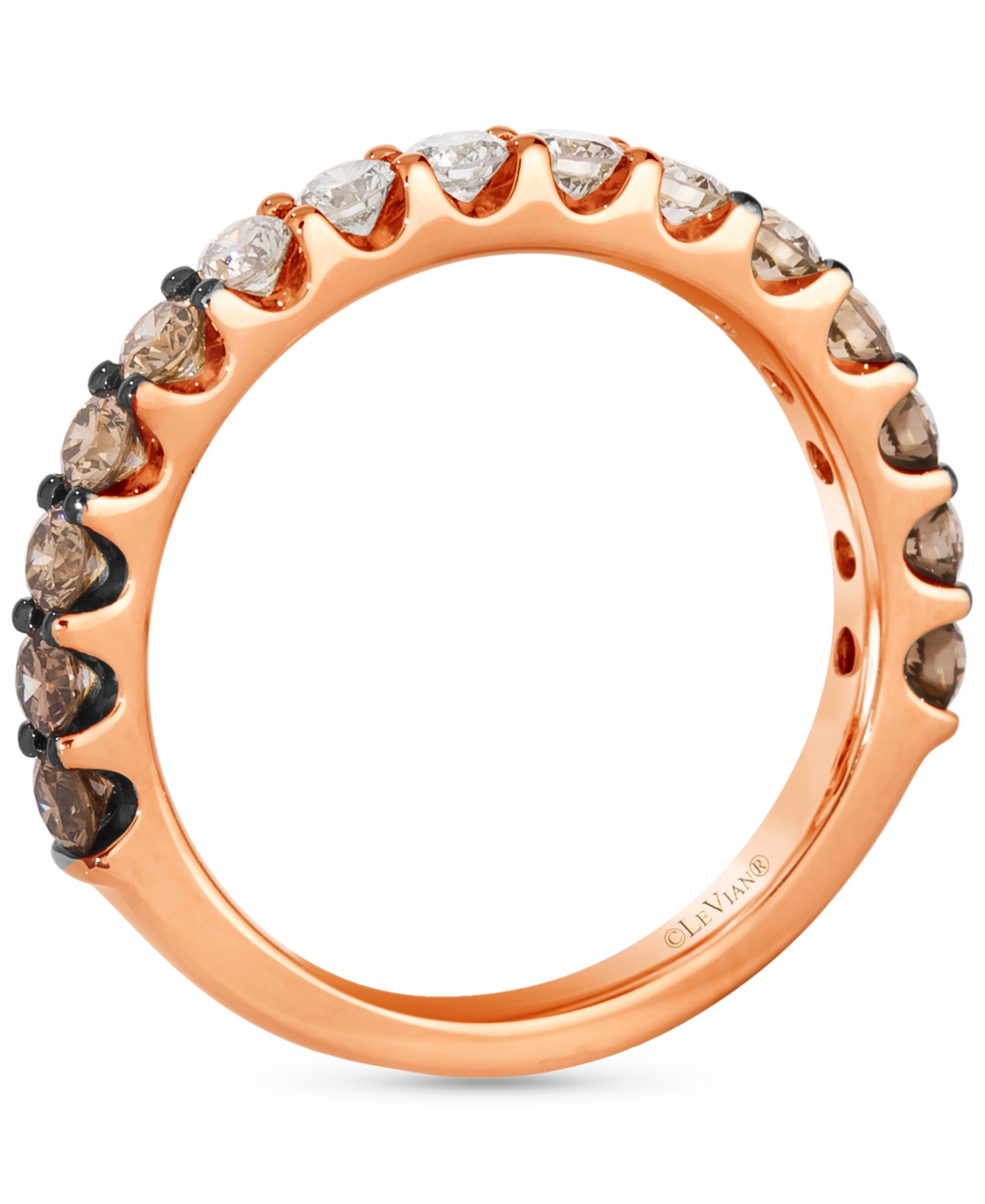 Le Vian Chocolate Ombre Diamond Band (1 Ct. T.w.) In 14k Rose Gold Or 14k Yellow Gold In Yellow Gold