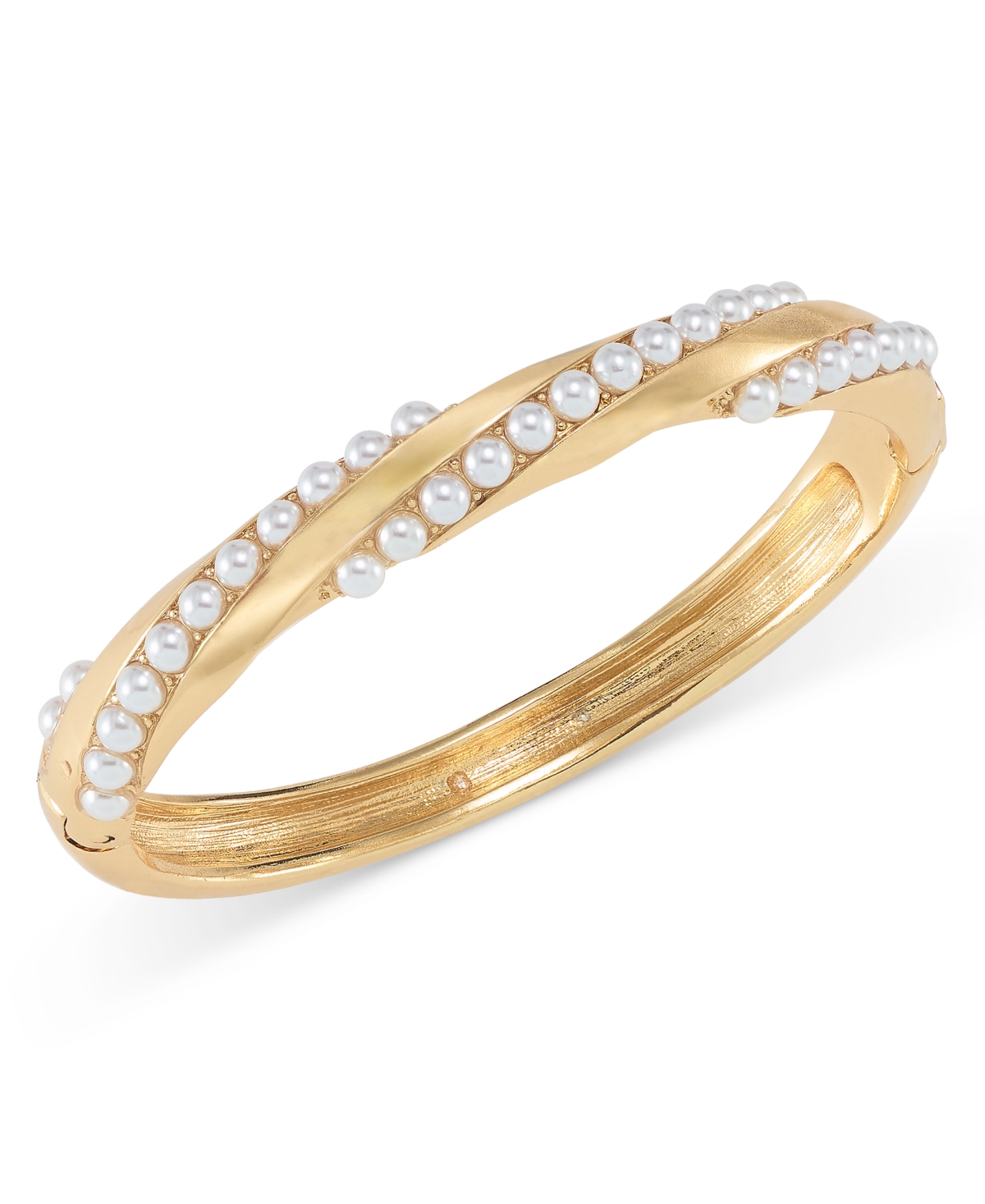 Gold-Tone Imitation Pearl Twist Bangle Bracelet, Created for Macy's - Gold