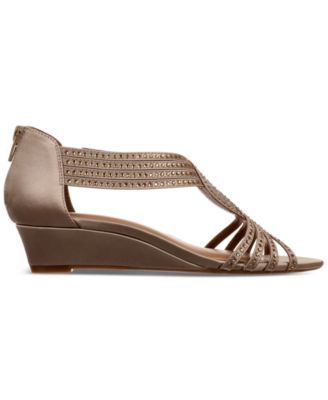 Women's Ginifur Embellished Strappy Evening Wedge Sandals, Created for Macy's