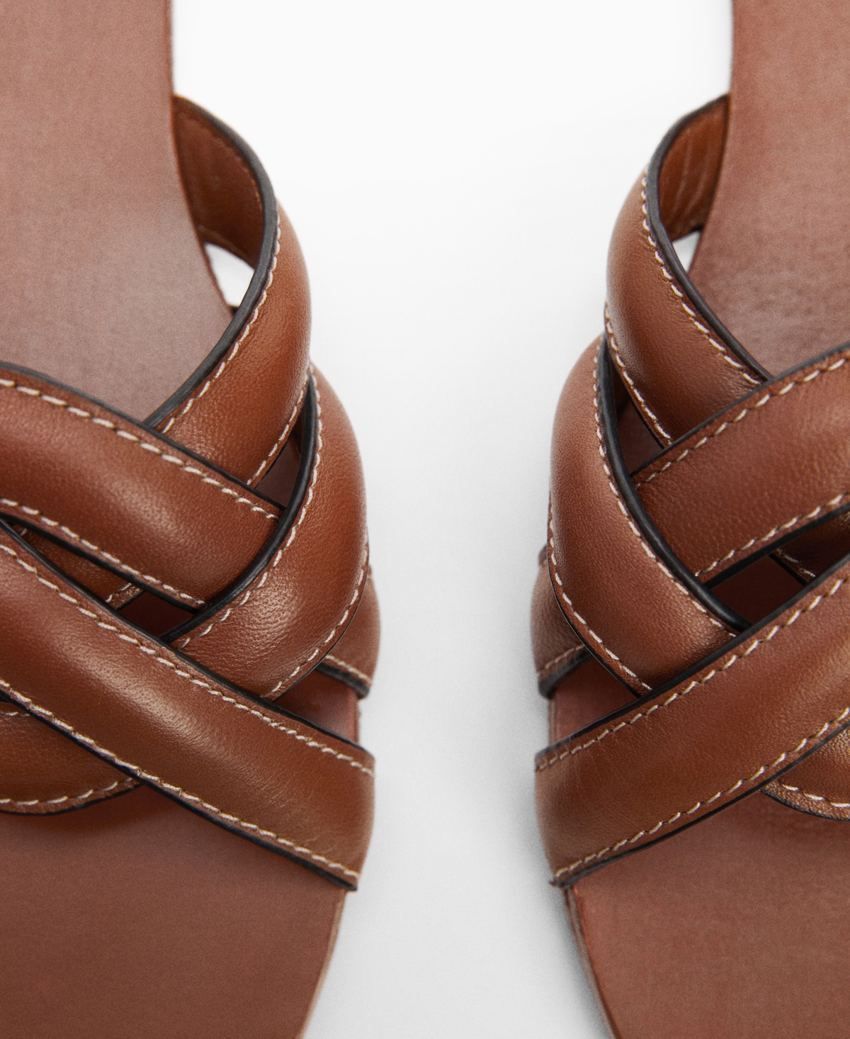 Mango Women'sStraps Sandals - Leather
