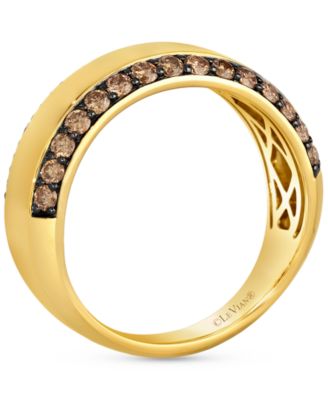 Chocolatier&reg; Men's Chocolate Diamond Two Row Band (1 ct. t.w) in 14k Gold