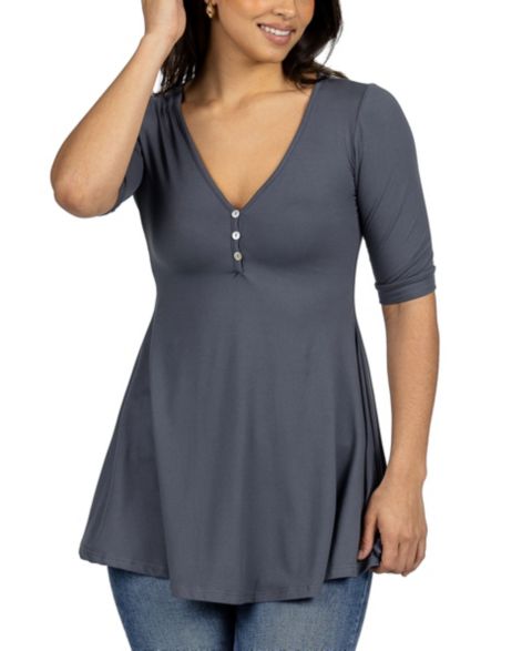 Женская туника 24seven Comfort Apparel с короткими рукавами, цвет: Угольный