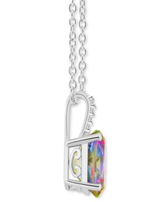 Mystic Topaz (3-5/8 ct. t.w.) & Diamond Accent Oval 18" Pendant Necklace in Sterling Silver (Also in Pink Topaz)