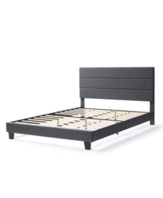 Horizontal Channel Upholstered Platform Bed - King - Navy