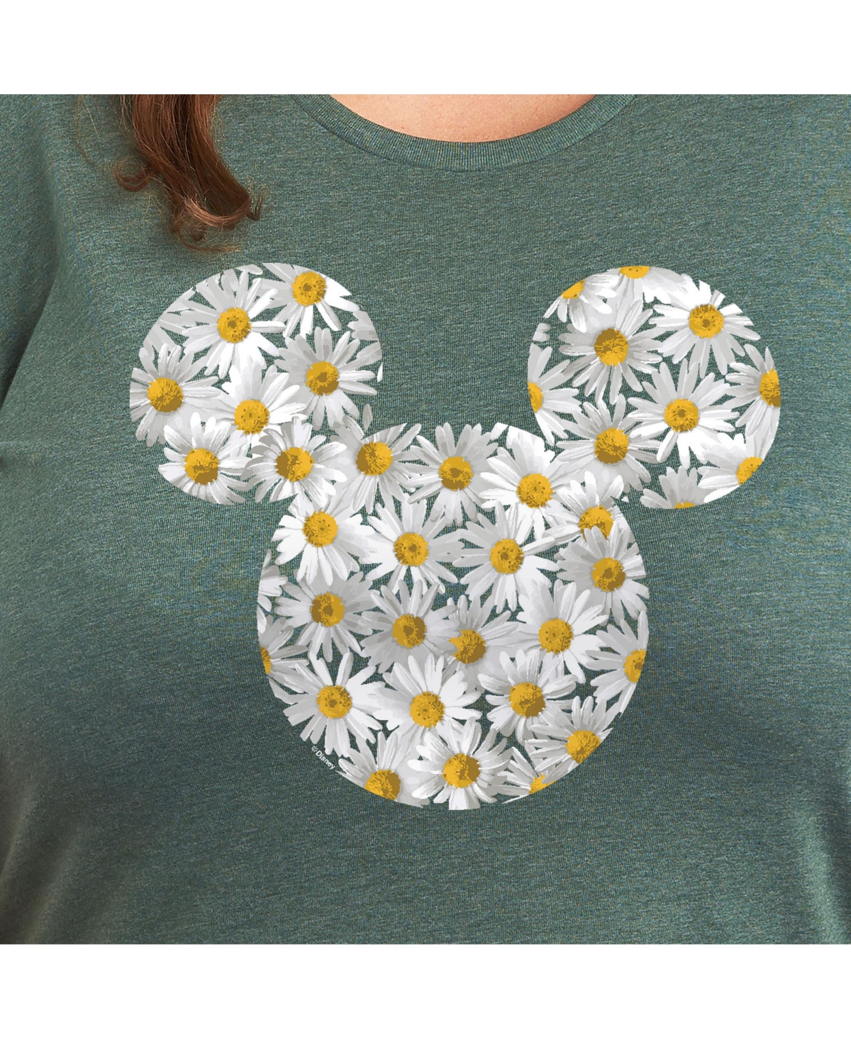 Hybrid Apparel Trendy Mickey Daisy Head Plus Size Graphic T-shirt In Green