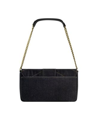 DENIM BRASS HARDWARE FLAP