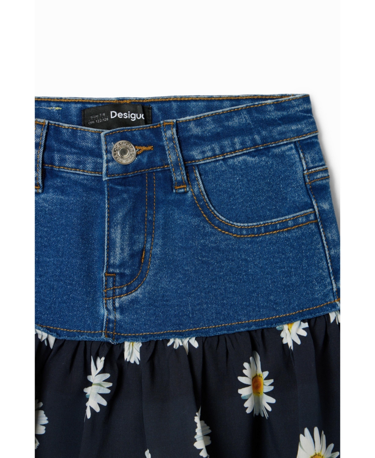 Desigual Girls Girls's Daisy ruffle denim mini skirt