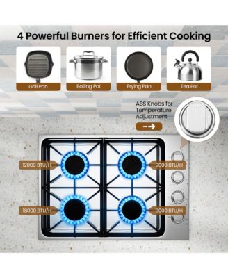 30 Inch Gas Cooktop with 4 Powerful Burners and ABS Knobs