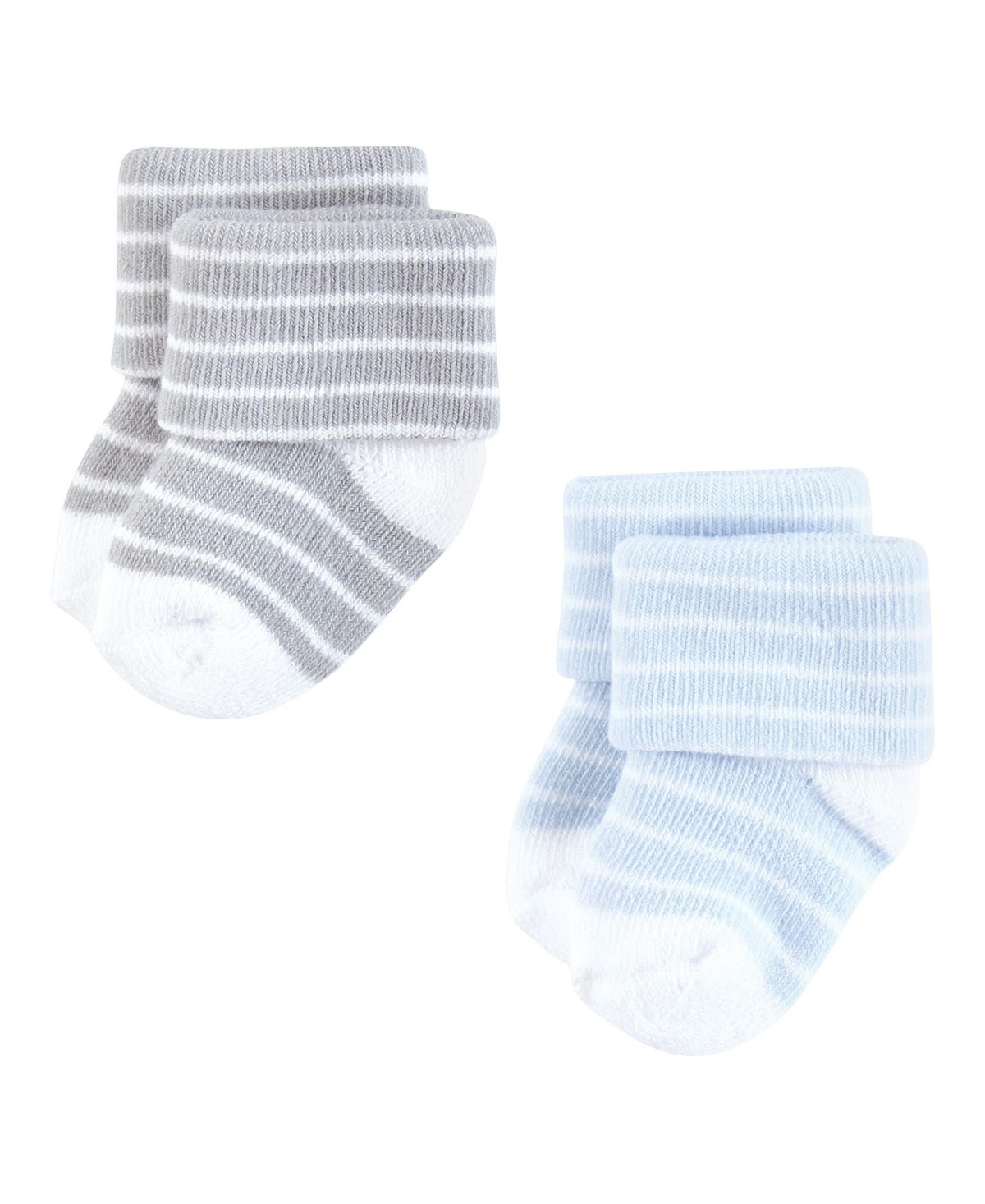 Hudson Baby Baby Boys Cotton Rich Newborn and Terry Socks,- Gray whale