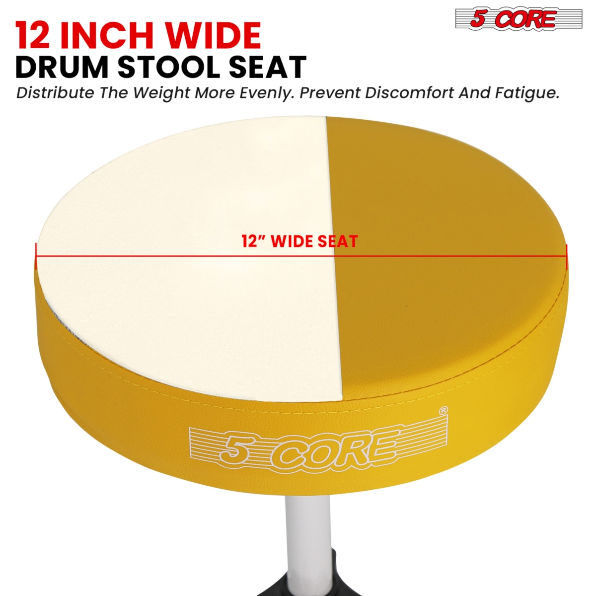 5 Core Drum Throne Padded Guitar Stool Height Adjustable Music Chair Ds 01 Ylw