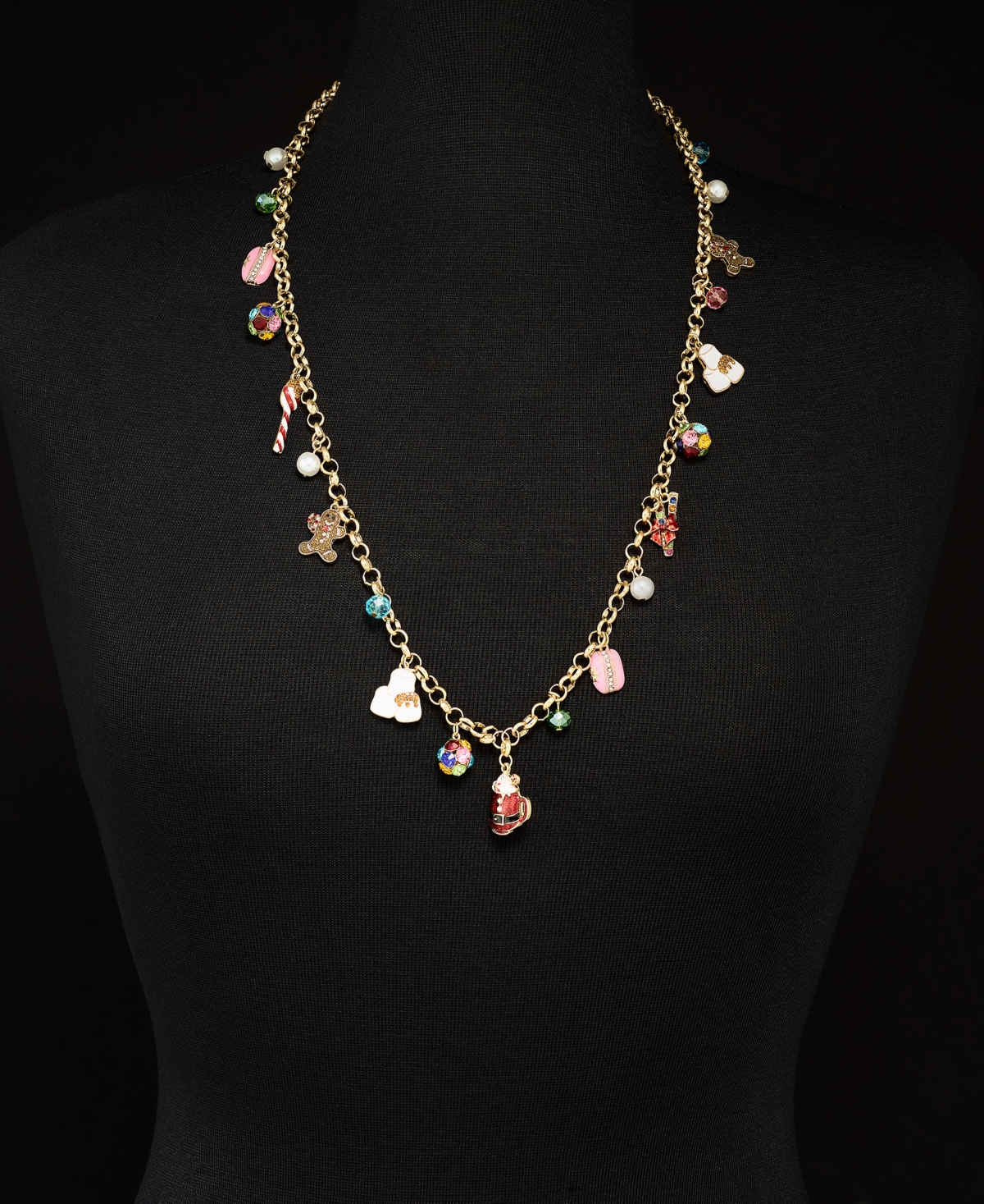 Holiday Lane Gold-tone Candy Charms Necklace, 30" + 3" Extender, Created For Macy's In Multi