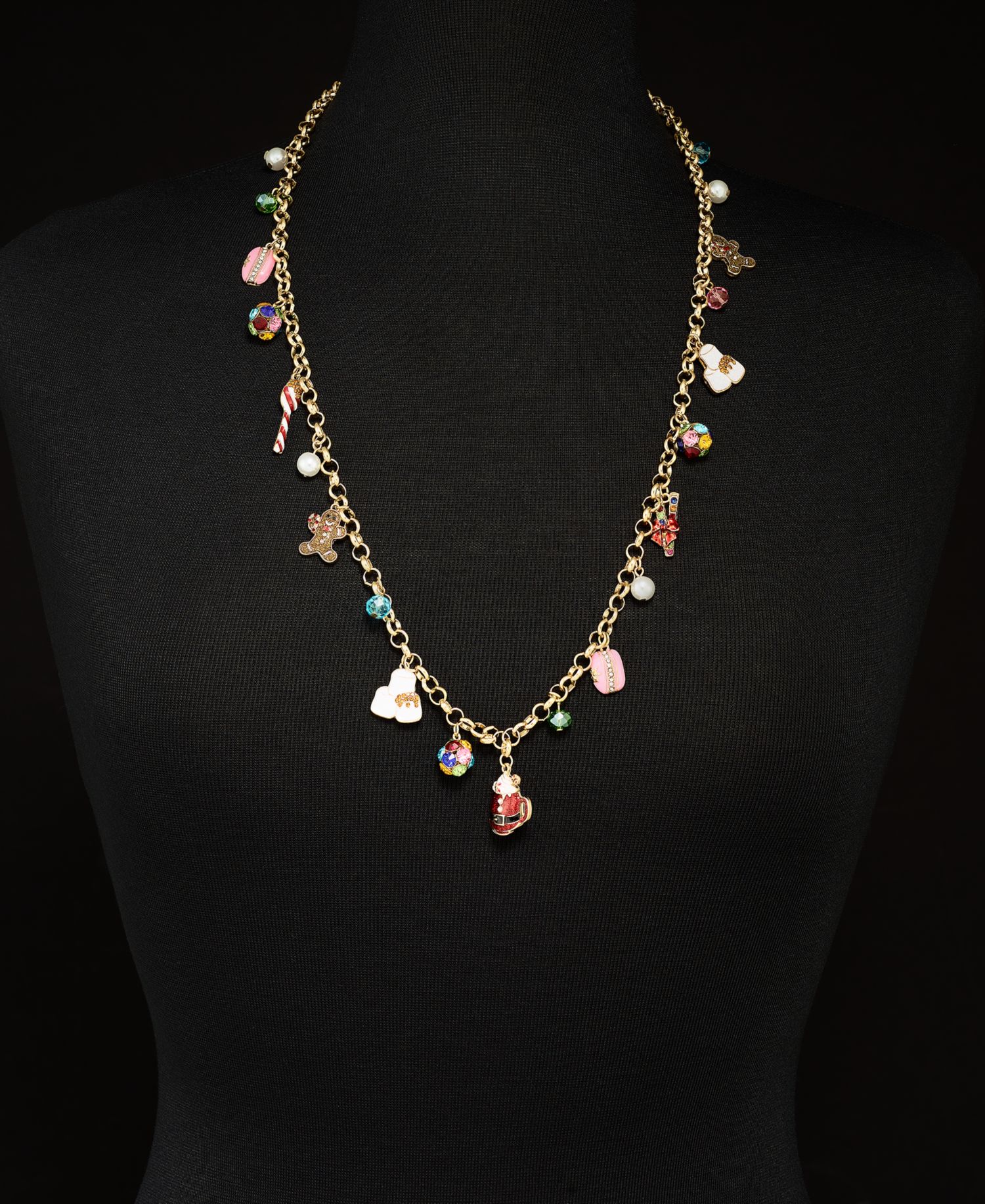 Gold-Tone Candy Charms Necklace, 30" + 3" extender