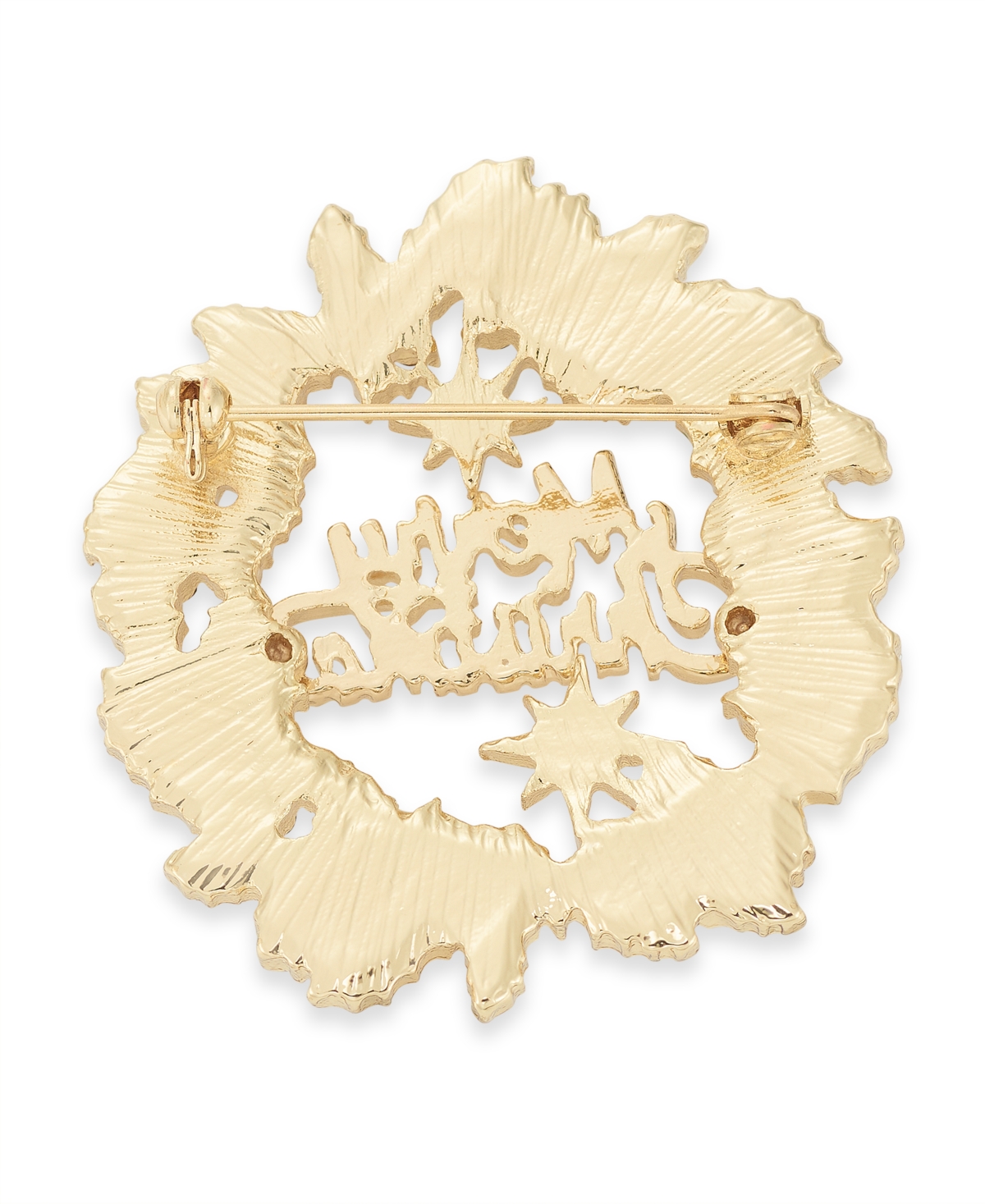 Holiday Lane Crystal Wreath Pin, Created For Macy's In Multi