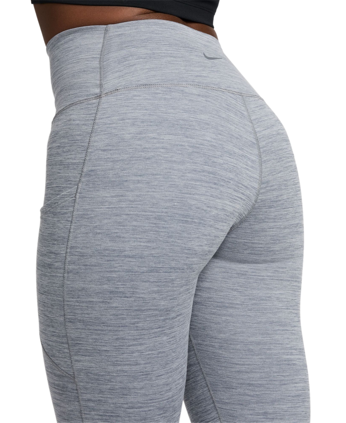 Nike Women's One High-waisted 7/8 Leggings With Pockets In Smoke Grey,htr,black
