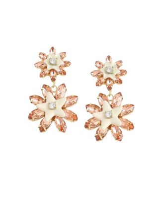 Sohi Womens Botanical Drop Earrings - White 66$