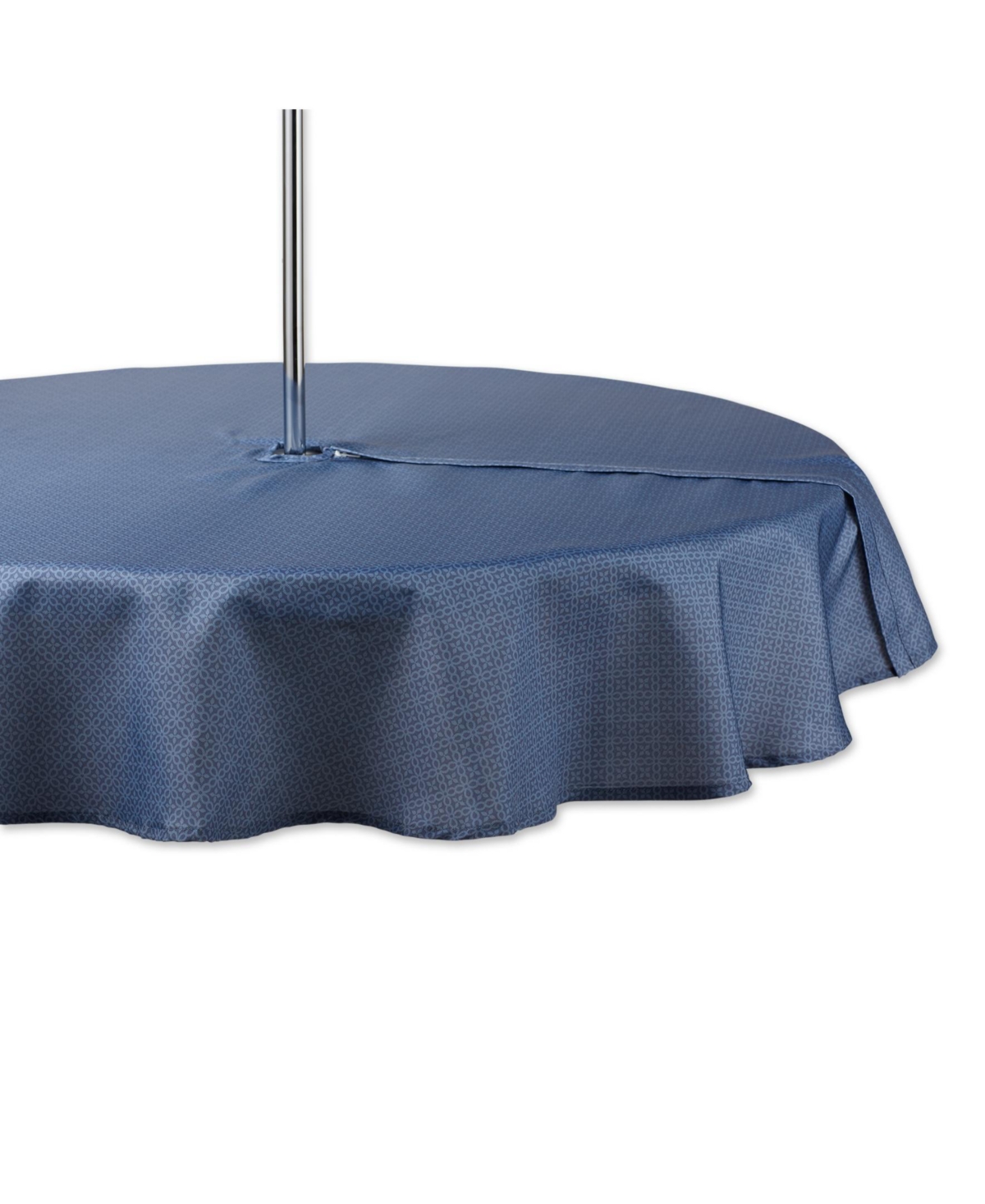 Lattice Print Outdoor Tablecloth with Zipper 60 Round - French Blue
