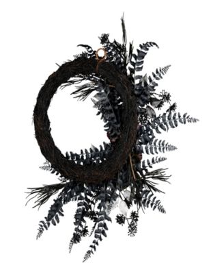 National Tree Company 18" Purple Fern Half Wreath, 18 Inches