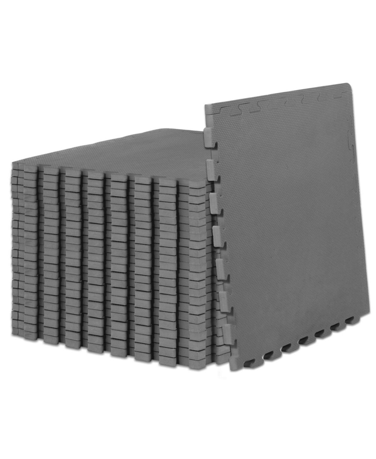Exercise Puzzle Mat 3/4-in, 96 Sq Ft - 24 Tiles - Grey