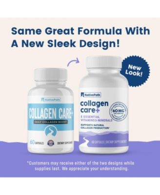 Collagen Care+, 5 Vitamin Blend with Hyaluronic Acid and Boron that Supports Collagen for Men and Women, 60 Capsules