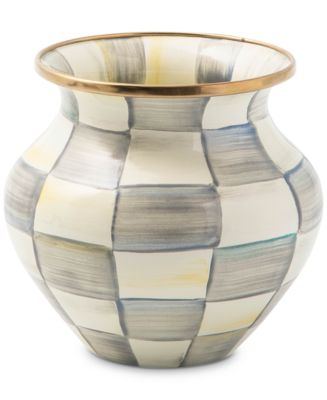 Mackenzie- Childs Sterling Check Enamel Vase - Macy's